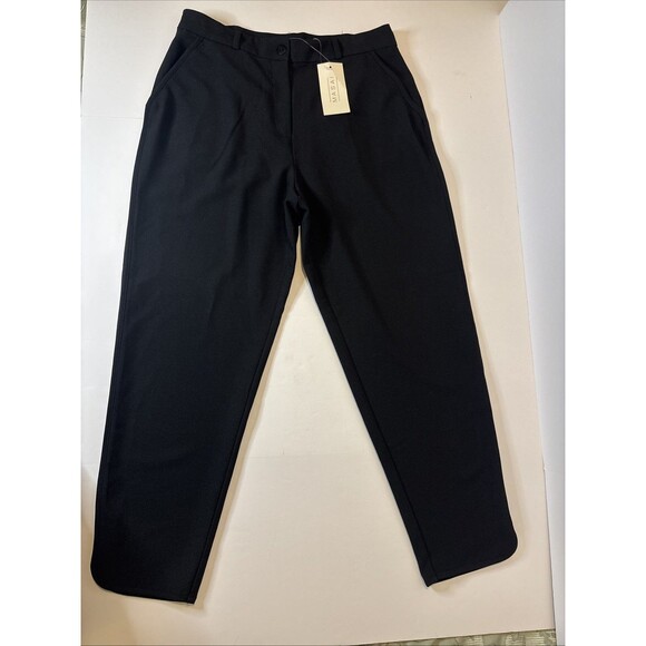 The Masai Pants - Masai Petrol Trousers Womens L Black Casual Regular Fit Lightweight NWT
